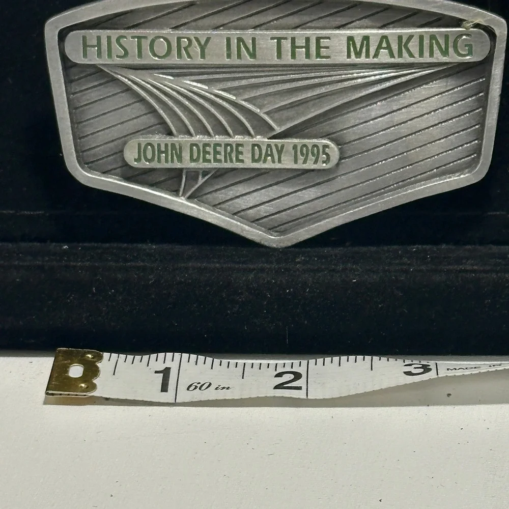 Vintage 1995 John Deere Day History In The Making Farm Belt Buckle Pewter Tone